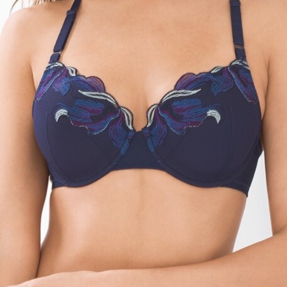 NWT SOMA full-coverage racerback bra w/ lace/embroidery